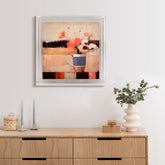 Still Life Flowers III - High Resolution Giclee Printed Canvas Framed in Contemporary Clear Acrylic Frame